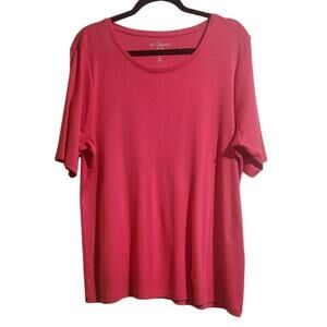 By Chicos Woman's Tee Pink Short Sleeve Sz 3 (XL) 100% Cotton Basics Soft Staple
